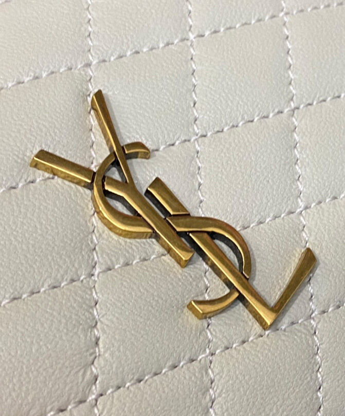 Saint Laurent Gaby Zipped Pouch In Quilted Lambskin